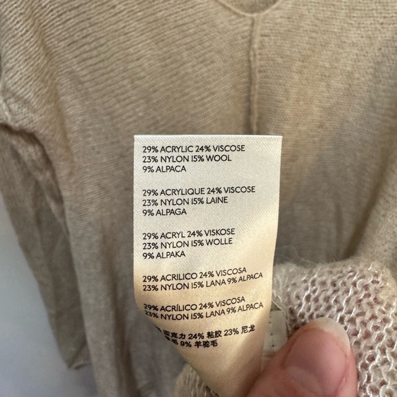 FREE PEOPLE oatmeal tunic sweater dress Dancing in the Forest Sweater‎ sz Small - Picture 8 of 8